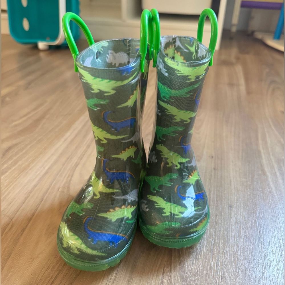 Toddler dinosaur rain boots
